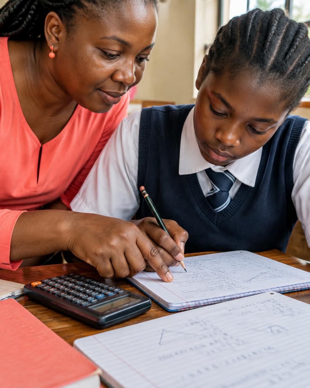 A tutor guiding a student through exam practice